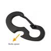 2Pcs Black Everyday Carry Multi Tool D Ring Carabiner with Bottle Opener Spring Hook for Outdoor Keys Gear Camping Hiking Tools