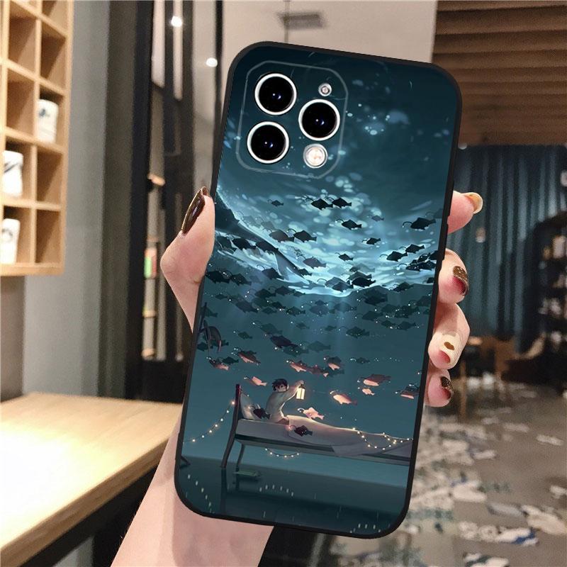 Чехол для телефона с японским аниме-артом для iphone 15 14 Pro Max 13 12 11 Pro Max XSMax XR 12 13 mini 14 Plus Shell
