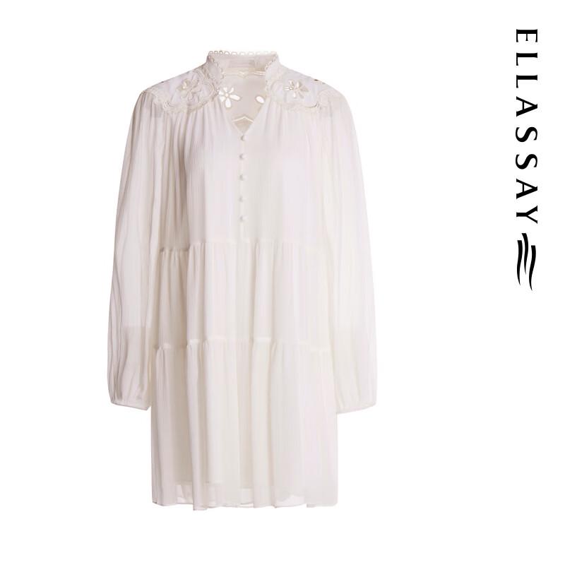 ELLASSAY Платье-трапеция, вышитое шелком тутового дерева