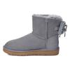 Classic Double Bow Mini Suede Warm Comfortable Stylish Short Snow Boots Women Boots Blue Gray 1103652-GYS