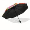 Rilakkuma,Strawberry Automatic Folding Umbrella Simple 8 Rib Design, Bright Cartoon Pattern, Durable Iron Frame, Suitable For Travel, Outdoo