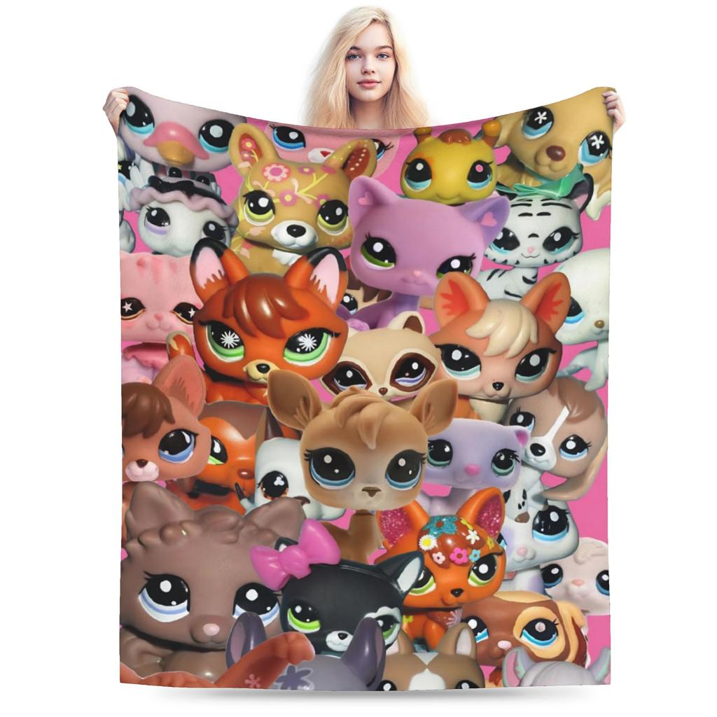 Плед Littlest Pet Shop Разные размеры Мягкий и легкий Пледы для дивана и кровати