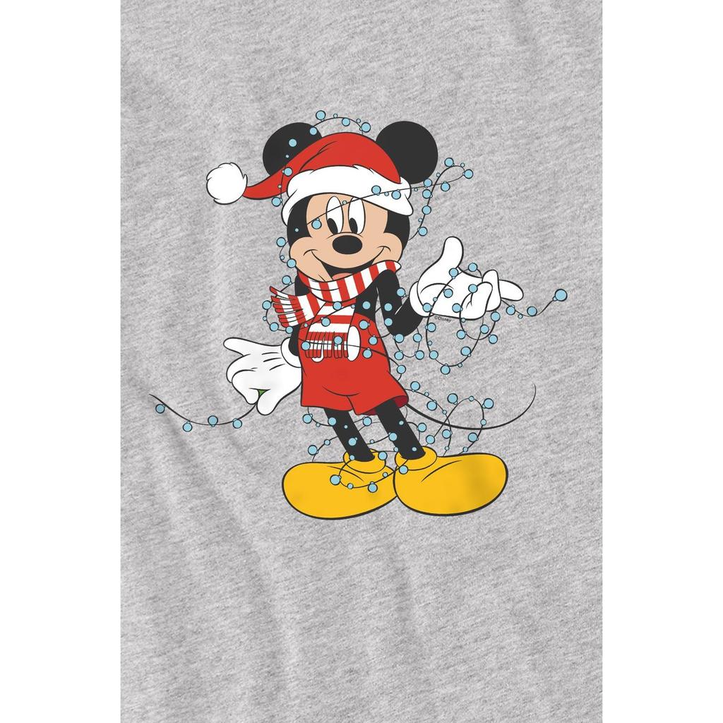 Disney Детская/Подростковая футболка с рождественскими гирляндами Микки Мауса