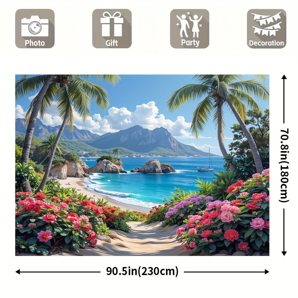 1pc sea-view polyester banner multi-purpose no electricity required for bedroom office living room and home decoration