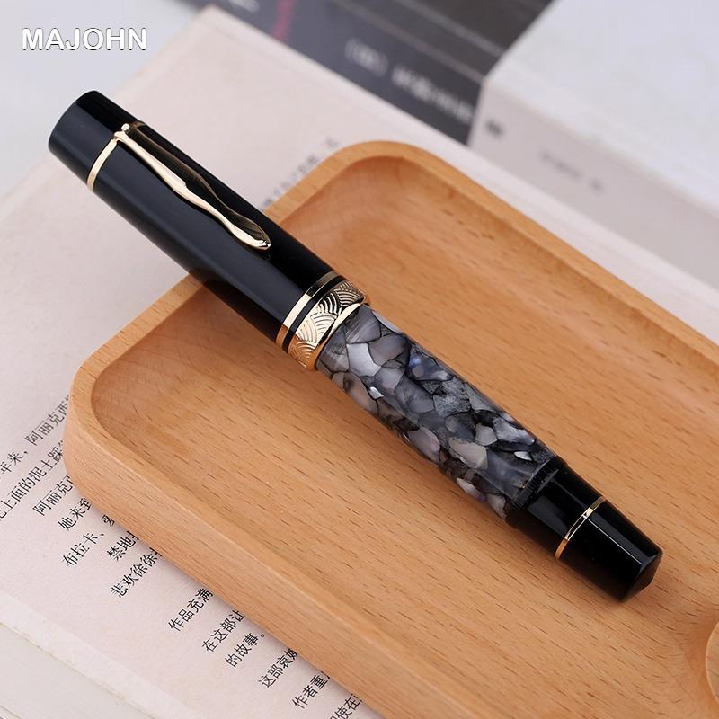 Majohn P139 Piston Resin Fountain Pen #8 F/M All Brass Piston System Large Capacity Writing Gift Pen Stationery School Supplies