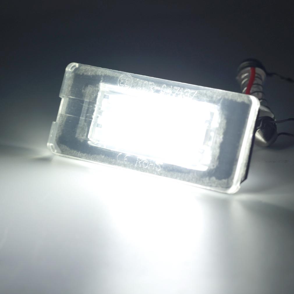 2 шт., белые 18SMD автомобильные светодиодные лампы освещения номерного знака, бусины для BMW Mini Cooper R56 R57 R58 R59, автомобильный источник света, без ошибок