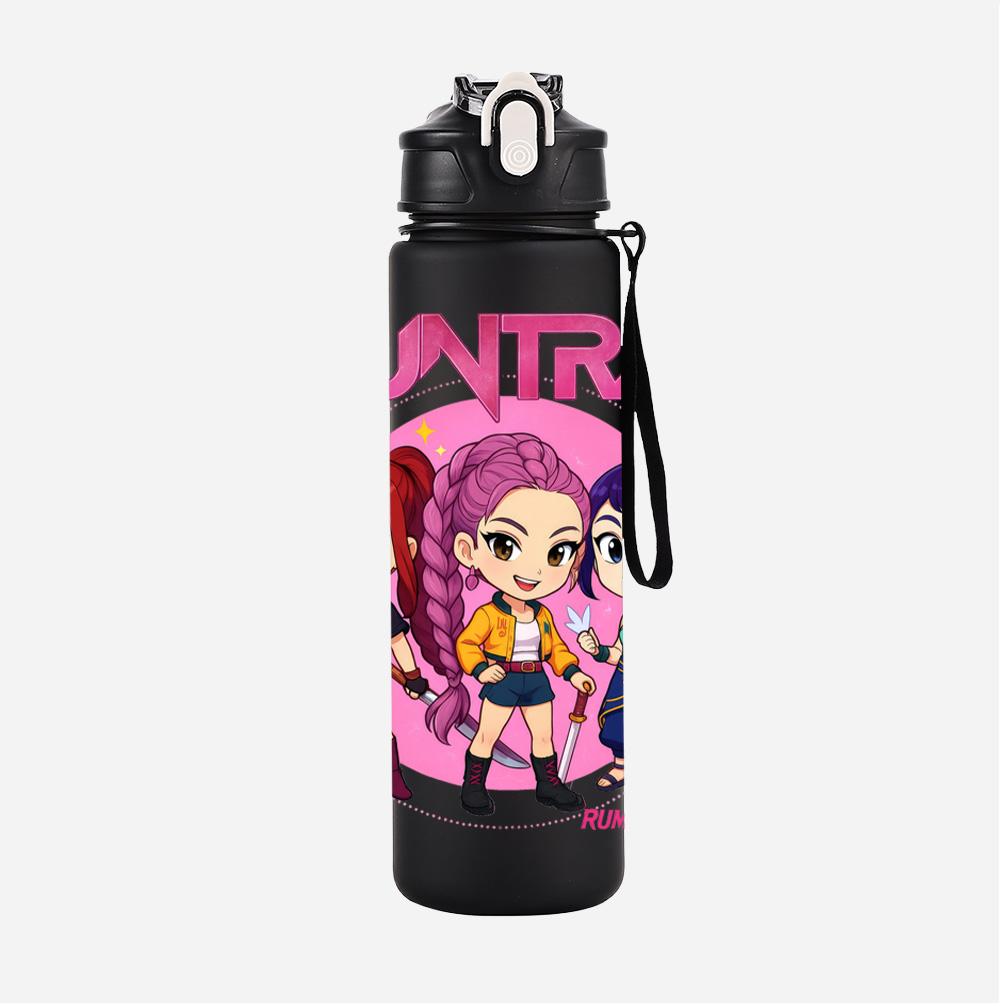 Cartoon K-Pop Demon Hunters Printed 750Ml Water Bottle Large Capacity Drinking Cup Portable Outdoor Sports Water Cup Children Gift