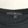 Made in Japan RALPH LAUREN Short Sleeve T-Shirt L Women Black Logo Print Stretch(USED)