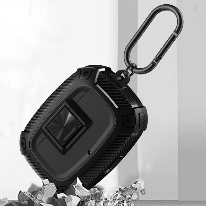 Shockproof Protective Case for Studio Buds/+ Earbuds Shell Guard with Secure Lock Design and Carabiner Keychain