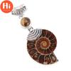 Привет узор Тигровый глаз Каменные бусины Кабошон Раковина Камень Подвеска Аммонит Ископаемый камень Подвеска