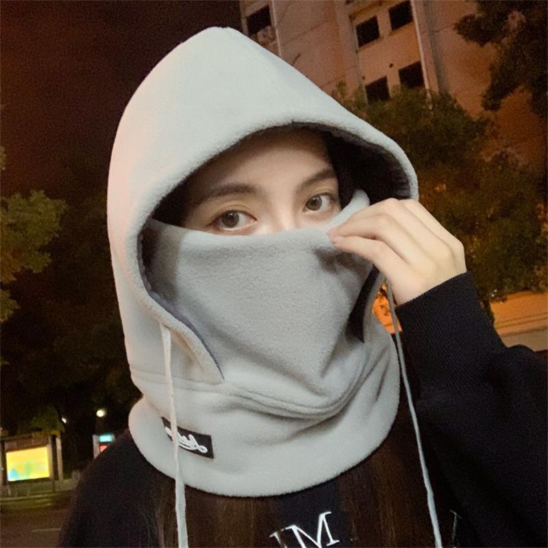 Warm hats, men's and women's autumn and winter outdoor velvet, windproof ear protection, mask, hat, scarf, integrated tram Lei Feng hat