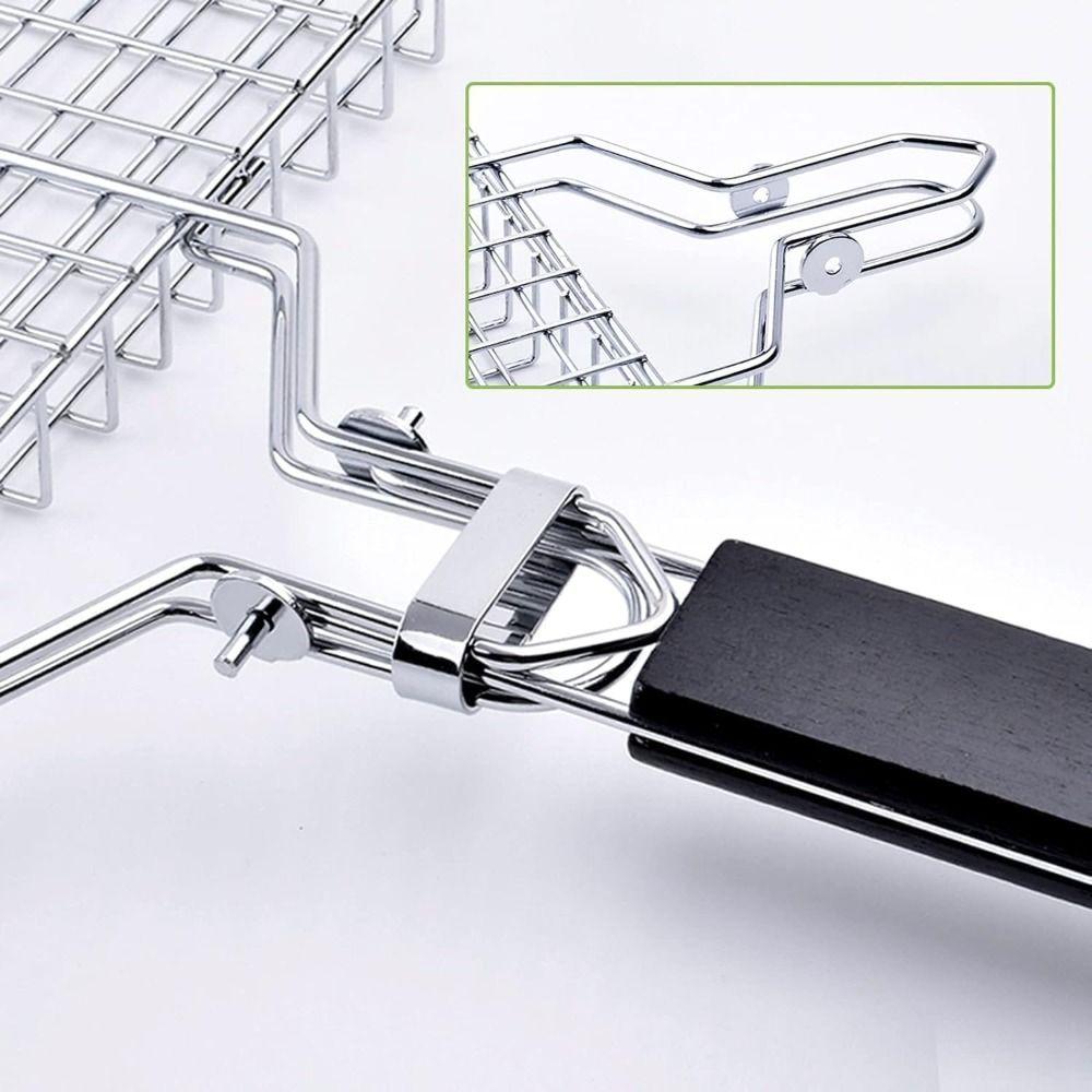 Lockable Design Grill Basket Food Grade Stainless Steel BBQ Grill Basket Outdoor Camping