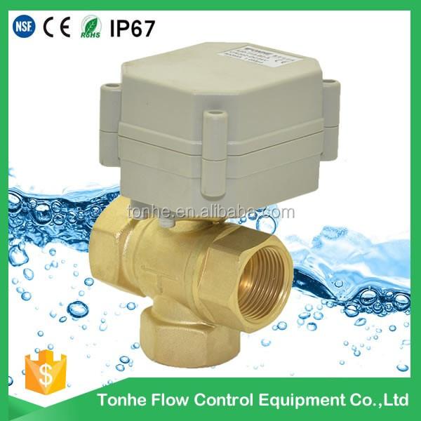 3 Way Motorized Ball Valve 12v 24v Mini Auto Water Shut off Electric Valve