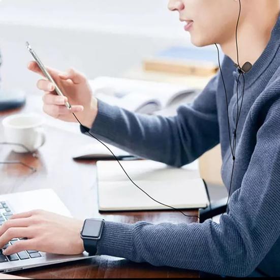 1,5 м Петличный микрофон Профессиональное шумоподавление Мини для прямой трансляции Записи Петличная гарнитура Микрофон для мобильного телефона