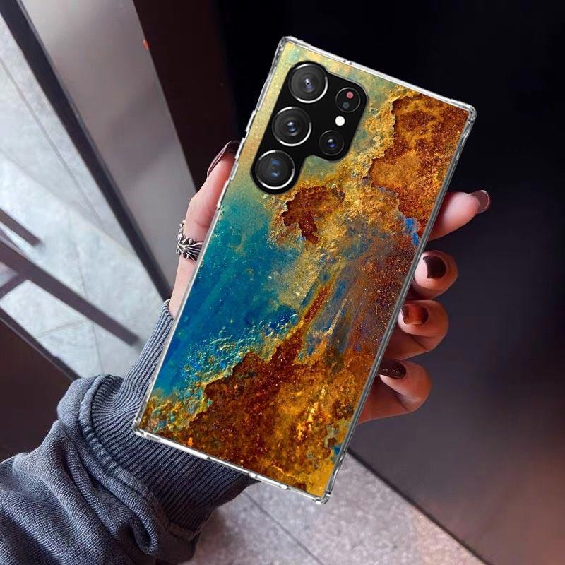 Vintage Industrial Style Rusty Pattern Phone Case For Samsung Galaxy S23 S24 S25 Edge S26 Ultra S22 + S21 Plus S20 FE Cover Sili
