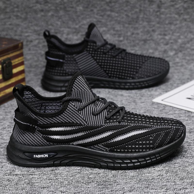 Spring New Men's Trendy Fly Woven Mesh Breathable Fashion Casual Sports Shoes Trendy Sports Men's Shoes