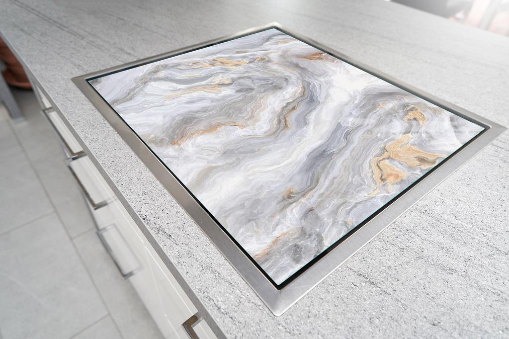 Glass stove top protector 70x52 Marble