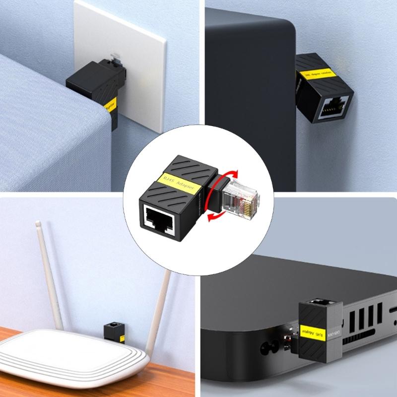 Угловые адаптеры RJ45 Ethernet, совместимые с кабелем Cat6, адаптер RJ45 Male to Female, сетевой удлинитель
