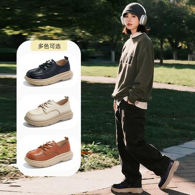 Кожаные одинарные туфли на пенопластовой подошве, осенние новые туфли, женская обувь, универсальные ретро маленькие белые туфли, женские толстые подошвы