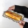 European Style Vintage Embossed Tray Embossed Design Sturdy Desserts Plate Save Space Gold/Silver Jewelry Storage Organizer
