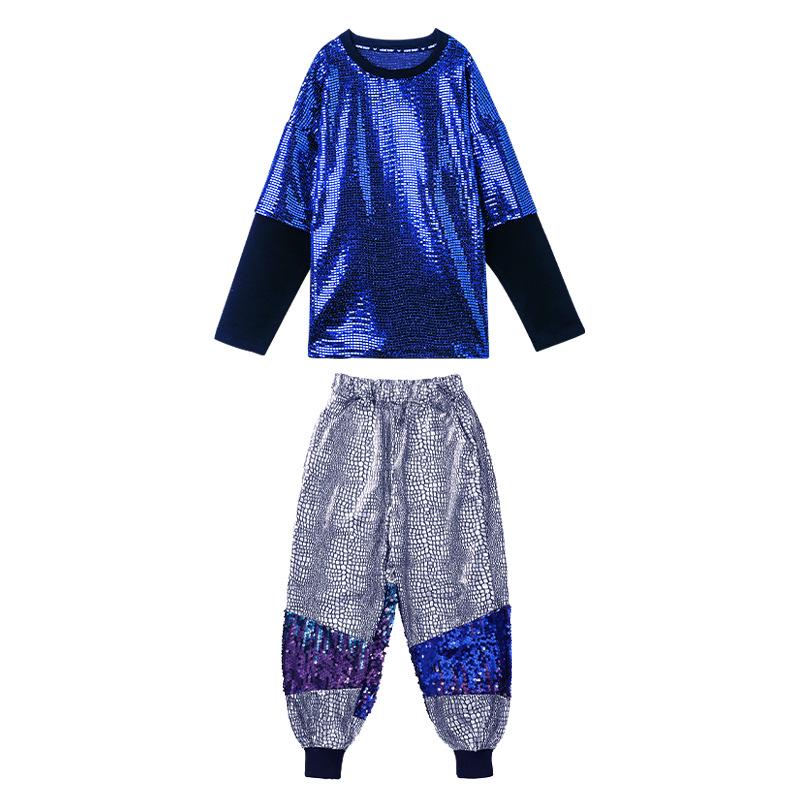 Детские танцевальные костюмы в стиле хип-хоп: Крутые сценические наряды с пайетками для мальчиков и девочек