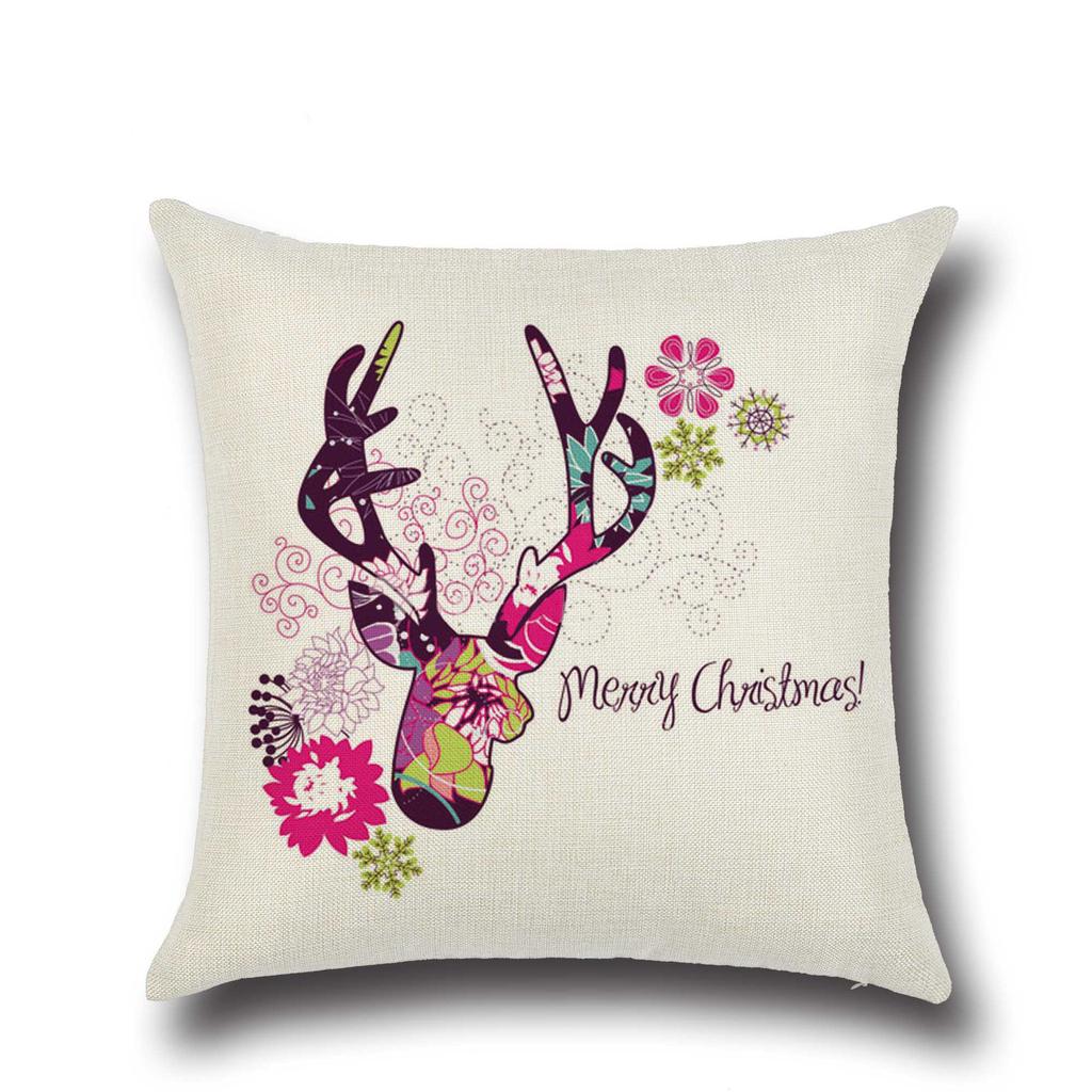 Christmas Elk Colorful Pillow Creative Home Christmas Gifts