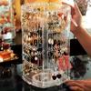 Earrings Jewelry Box Display Frame Rotating Large-capacity Multi-layer Transparent Axle Hanging Earrings Necklace Shelf.