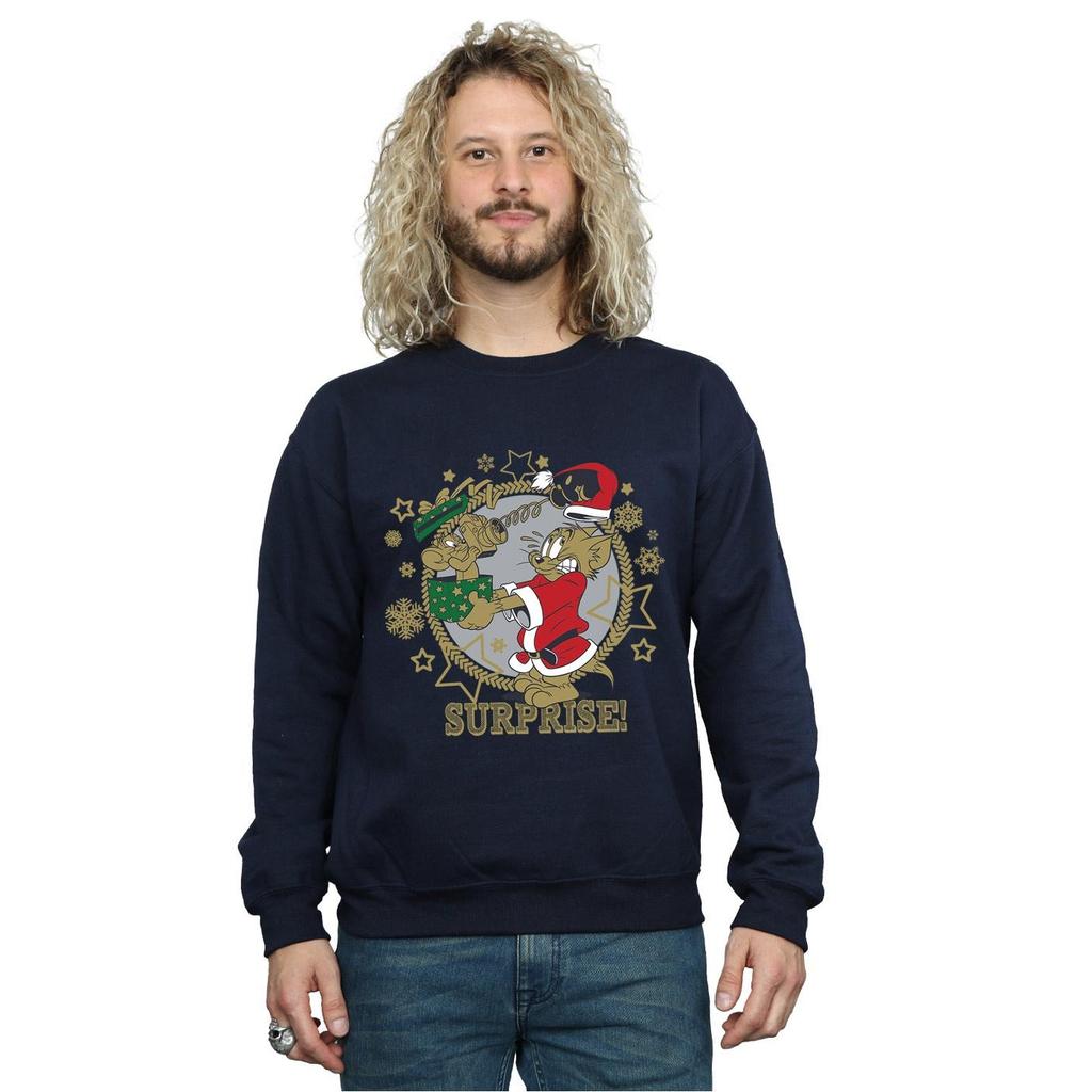 Tom And Jerry Mens Christmas Surprise Sweatshirt