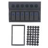 Electrical Switch Panel 6 Gang Pre Wired Blue LED Switch Control Panel with Overload Protector for Boat RV DC12V 24V
