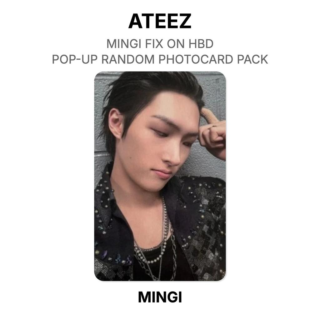 ATEEZ МИНГИ МИНГИ FIX ON С ДНЕМ РОЖДЕНИЯ POP-UP Случайный набор фотокарточек Официальная фотокарточка