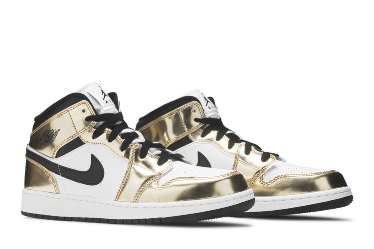 Jordan 1 Mid Metallic Gold Black White (GS)