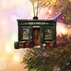 1/2/3Pcs Irish Pub Hanging Decoration Christmas Tree Hanging 3 Layers Wooden 3D Vintage Shop Ornament Retro House Scene Pendant