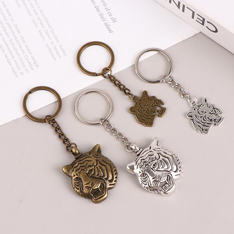 Двусторонний брелок с головой тигра, статуя тигра, кулон, автомобильный брелок для ключей, рюкзак, подвески, сумка, декор, ювелирные аксессуары