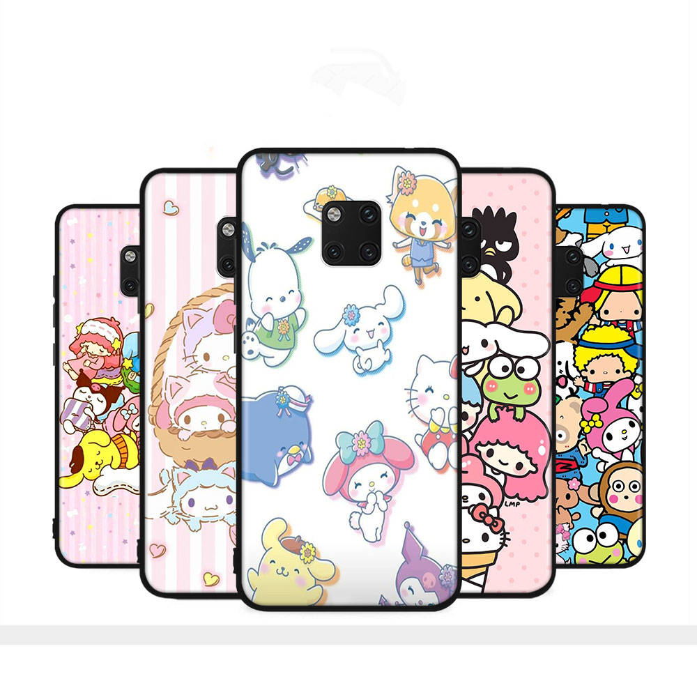 Чехол HK15 Hello Kitty Friend Black Sofe для iPhone 16 15 Plus 14 13 Pro 8 SE XR XS Max P30 Nova 5T Y5P Y6 Y7 Y8P Y9 Realme C30 C33 C31 VIVO Y36 V27