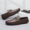 Fashion Handmade Genuine Leather Men Casual Shoes Comfortable Slip On Loafers Man Slip On Flats Moccasins Walking Shoes Soft Moccasins