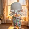 [Cloth Only]Clothes and Accessories for 20cm Action Figure Dolls, Rainbow Checkered Jumpsuit Gemstone Straw Hat Set.