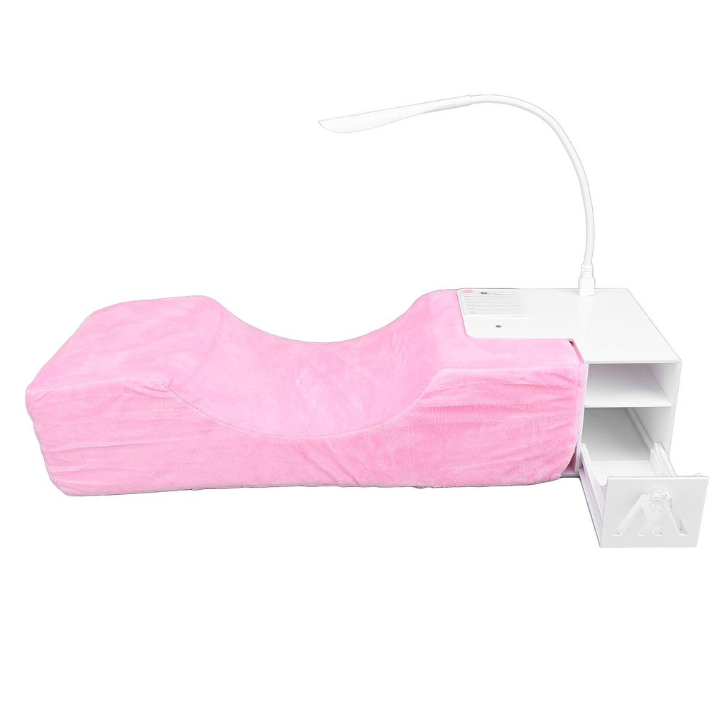 Lash Extension Pillow with Shelf Organizer Stand 3 Brightness LED Light Blue Lighting Pink U Shaped