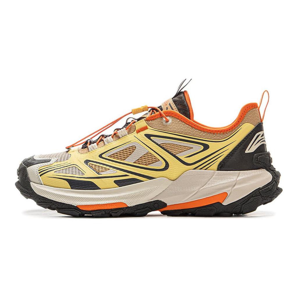 Li Ning Туристические кроссовки с амортизацией CF Tracing, нескользящие, износостойкие, низкие, унисекс, желто-коричневые AHTV001-2