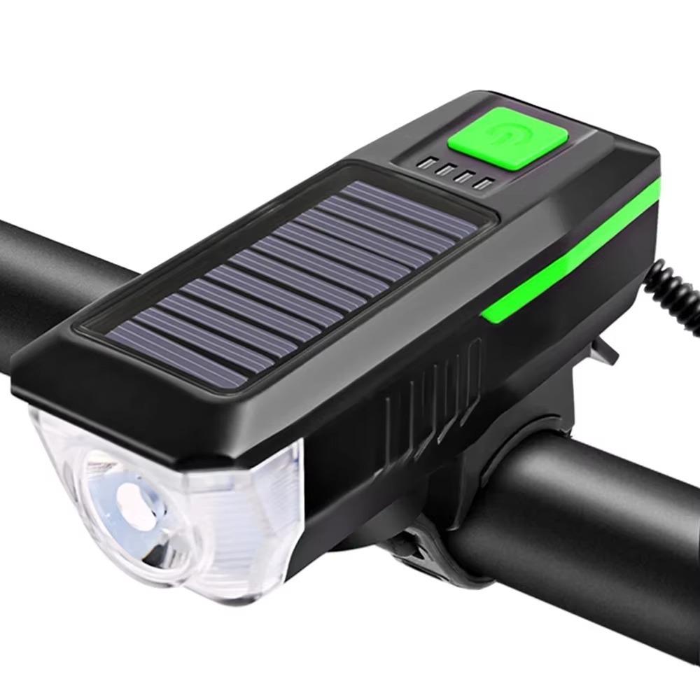 Power Display Bike Headlight 3 Modes Bike Front Lamp Portable Solar Bicycle Light Road Cycling