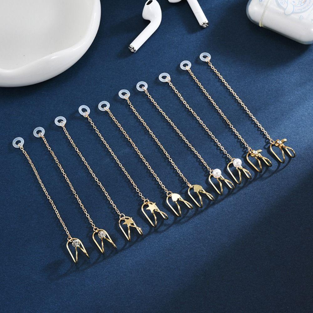 2 шт./пара, наушники для декора ушей, анти-потерянные цепочки, зажим для наушников, беспроводные аксессуары для наушников