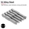 Набор бит для электрической отвертки с магнитным наконечником U-образной формы, шестигранник 1/4 дюйма, стальное сверло-наконечник U-образной формы S2, 50 мм U4 U5 U6 U7 U8
