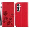 Тисненая кожаная книжка с рисунком розы для Samsung Galaxy M34 5G, M23, M15, M14, кошелек, слоты для карт, чехол