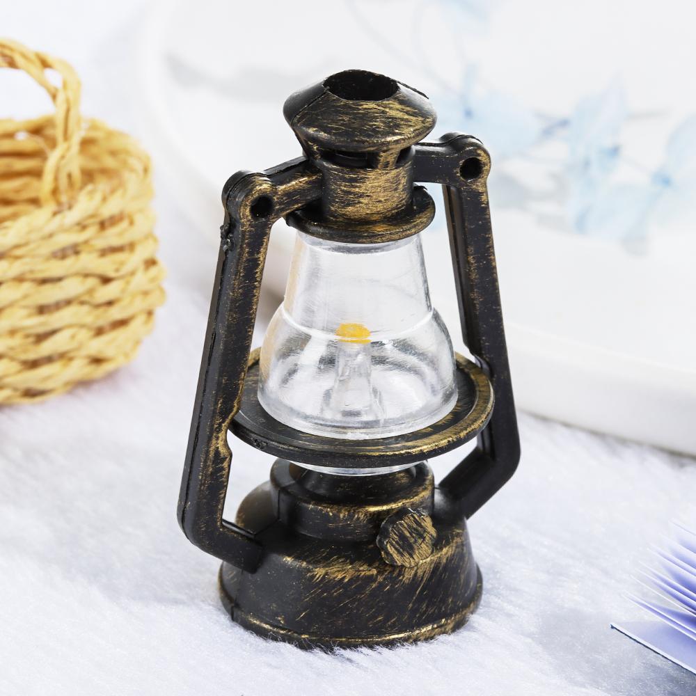 Pretend Play Miniature Oil Lamp Mini Kerosene Lantern Dollhouse Accessories Scene Ornaments
