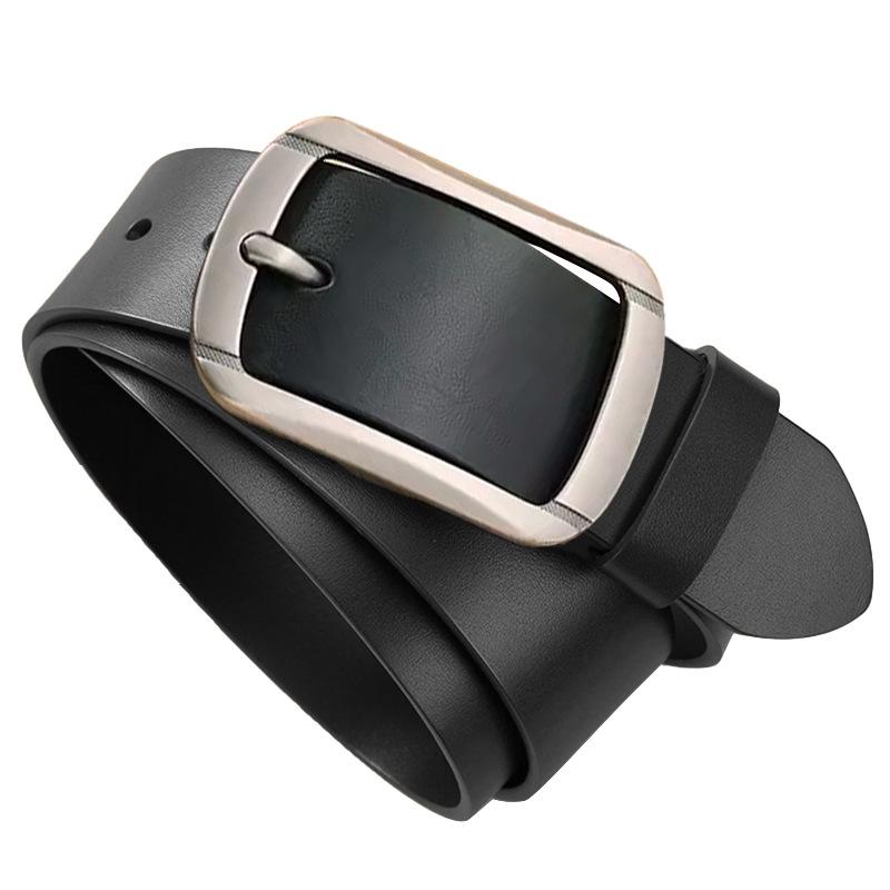 Мужской ремень Ретро Бизнес Тренд Пряжка-гвоздик Ремень из коровьей кожи Повседневный Универсальный Молодежный и Среднего возраста Брюки