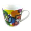 [N5668] - Multicolored 'Dog and Cat Lolita' Porcelain Mug