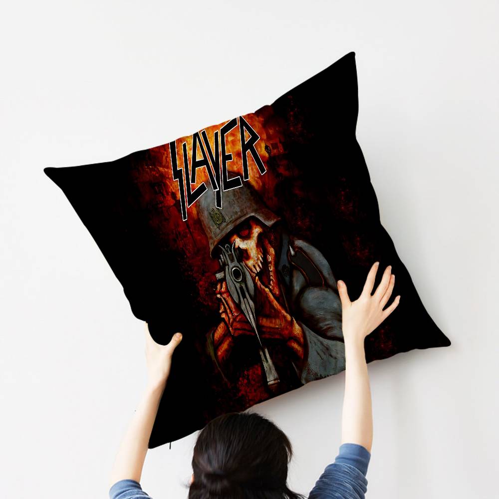 Подушка с изображением группы S-Slayer K-Kerry King 45*45см Наволочка Декоративная Наволочка для Домашней Подушки на Диван