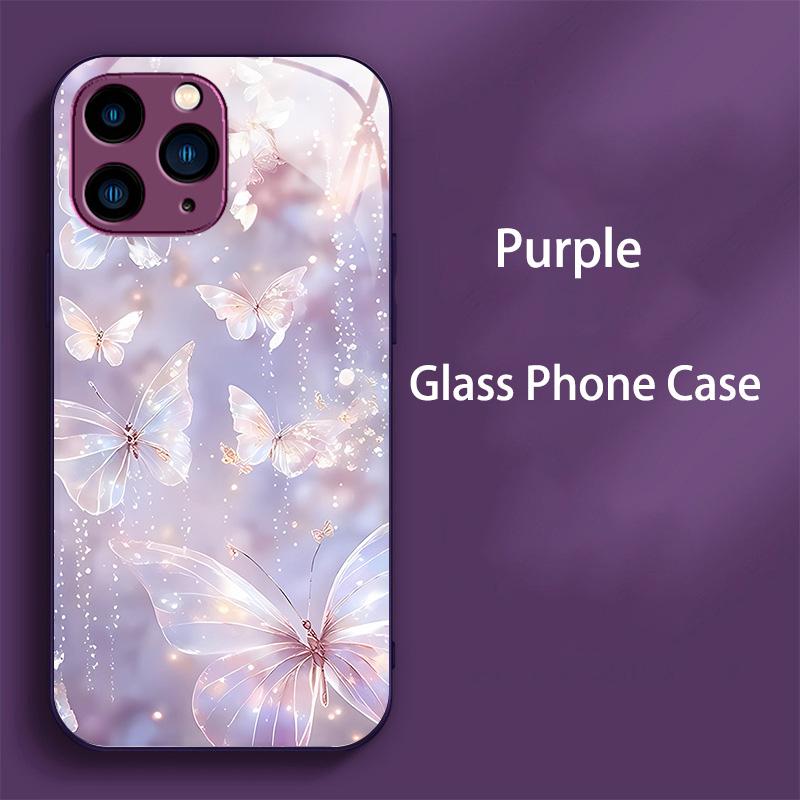Закаленное Стекло Чехол Для Телефона Для iPhone 14 13 12 11 15 Pro Max Plus Mini X XS Max XR 7 8 6 6s Plus Жесткий ПК Ударопрочный Задний Бампер