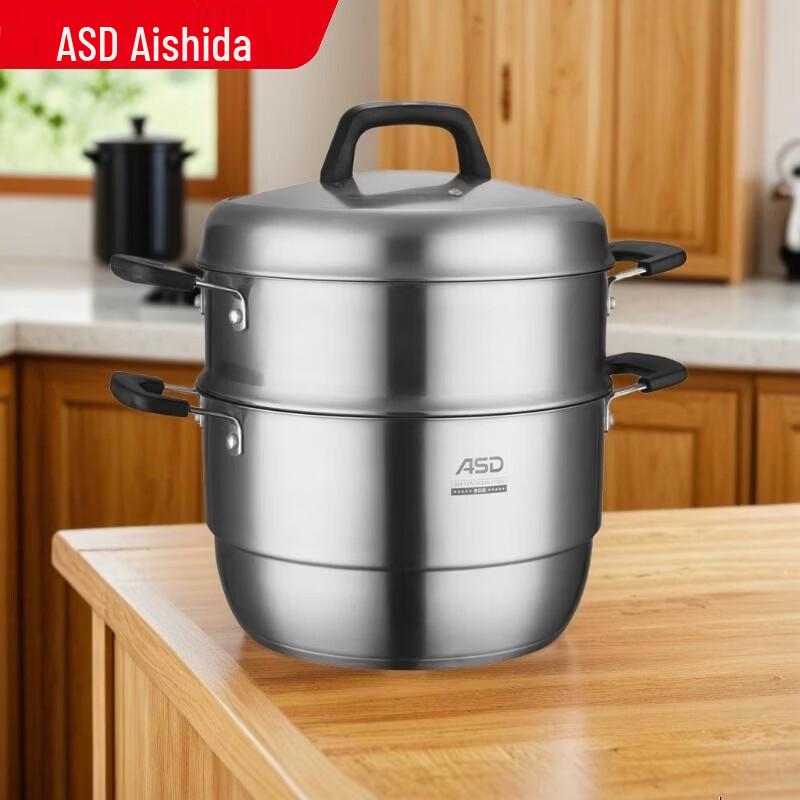 ASD 28cm 9.4L Stainless Steel Steamer Pot with Visible Lid