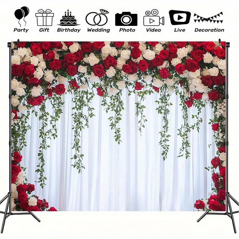 1 elegant red and white rose party background - with lush floral design perfect for weddings birthdays and celebrations
