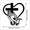 Matte Finish Metal Wall Hanging Prayer Hands Cross Heart Decor Retro  Wall Art for Bedroom Living Room Home Decoration